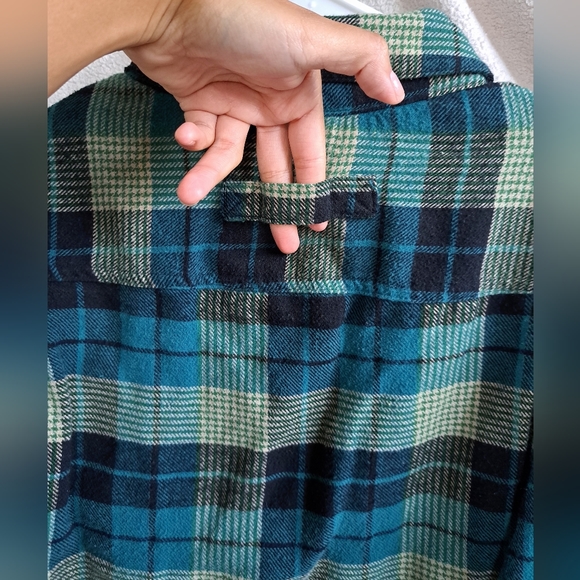 Men's Old Mill Thick Button Up Green and Blue Plaid Jacket - Picture 13 of 13